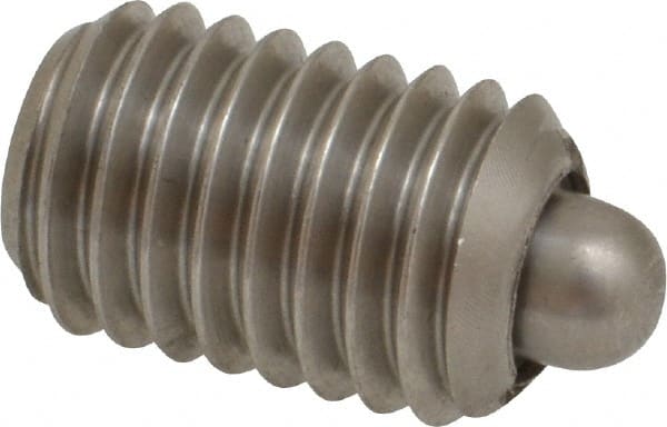 Gibraltar - 1/2-13, 3/4" Thread Length, 0.151" Plunger Projection, Stainless Steel Threaded Spring Plunger - 1/4" Max Plunger Diam, 0.75" Plunger Length, 5 Lb Init End Force, 28.5 Lb Final End Force - Exact Tooling