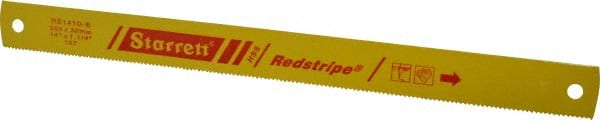 Starrett - 14" Long, 10 Teeth per Inch, High Speed Steel Power Hacksaw Blade - Toothed Edge, 1-1/4" Wide x 0.062" Thick - Exact Tooling