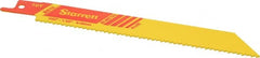 Starrett - 6" Long x 3/4" Thick, Bi-Metal Reciprocating Saw Blade - Straight Profile, 10 TPI, Toothed Edge, Universal Shank - Exact Tooling