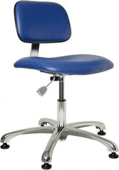 Bevco - Clean Room Swivel Chair - 20" Wide x 17-1/4" Deep, Vinyl Seat, Blue - Exact Tooling