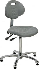 Bevco - Adjustable Chair - 18" Wide x 17-1/4" Deep, Polyurethane Seat, Gray - Exact Tooling