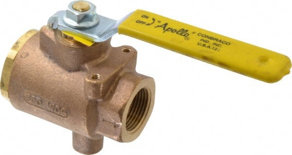Apollo - 1" Pipe, Full Port, Bronze Standard Ball Valve - 2 Piece, Inline - One Way Flow, FNPT x FNPT Ends, Lever Handle, 125 WOG - Exact Tooling