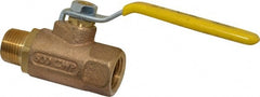 Apollo - 1/2" Pipe, Standard Port, Bronze Standard Ball Valve - 2 Piece, Inline - One Way Flow, MNPT x FNPT Ends, Lever Handle, 600 WOG, 150 WSP - Exact Tooling