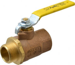 Apollo - 1-1/4" Pipe, Standard Port, Bronze Standard Ball Valve - 2 Piece, Inline - One Way Flow, MNPT x FNPT Ends, Lever Handle, 600 WOG, 150 WSP - Exact Tooling