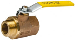 Apollo - 1-1/2" Pipe, Standard Port, Bronze Standard Ball Valve - 2 Piece, Inline - One Way Flow, MNPT x FNPT Ends, Lever Handle, 600 WOG, 150 WSP - Exact Tooling