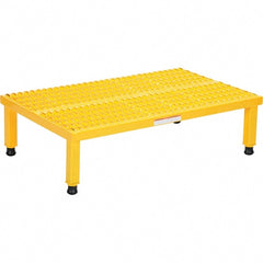 Vestil - 9" High x 24" Wide x 36" Deep, Yellow Step Stand - Steel, 500 Lb Capacity - Exact Tooling