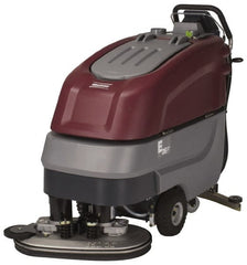 Minuteman - 26" Cleaning Width, Electric Floor Scrubber - 0.60 (Vacuum) & 0.75 (Brush) hp, 180 RPM, 65" Water Lift, 19 Gal Tank Capacity, Series E26 - Exact Tooling