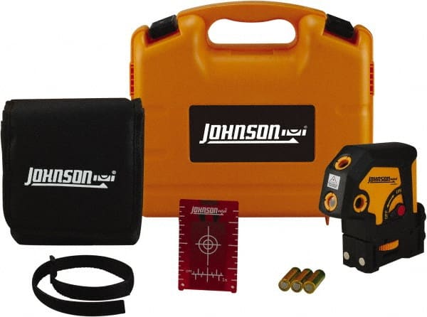 Johnson Level & Tool - 5 Beam 200' (Interior) Max Range Self Leveling Dot Laser Level - Red Beam, 1/8" at 50' Accuracy, 4-1/4" Long x 4-1/2" Wide x 2-1/2" High, Battery Included - Exact Tooling