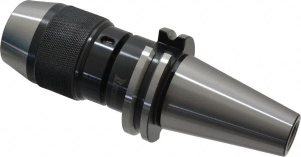 Interstate - DV40, 0 to 1/2" Capacity, Tapered Mount Drill Chuck - Keyless - Exact Tooling