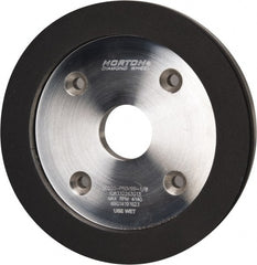 Norton - 6" Diam, 1-1/4" Hole Size, 3/4" Overall Thickness, 220 Grit, Type 6 Tool & Cutter Grinding Wheel - Very Fine Grade, Diamond, P Hardness, Vitrified Bond - Exact Tooling