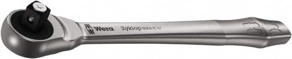 Wera - 1/2" Drive Slim Line Head Quick-Release Ratchet - Satin Finish, 281mm OAL, 76 Gear Teeth, Ergonomic Handle - Exact Tooling
