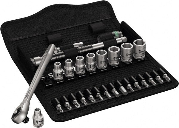 Wera - 1/4" Drive Standard Socket Set - 3/16 to 1/2" - Exact Tooling