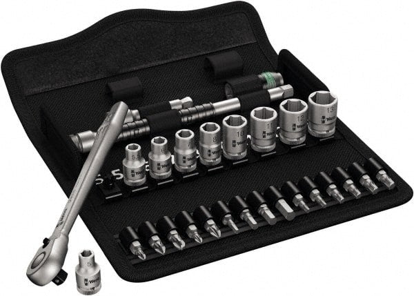 Wera - 1/4" Drive Standard Socket Set - 3/16 to 1/2" - Exact Tooling