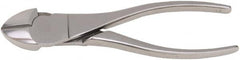 Aven - 7" OAL, 12 AWG Capacity, Diagonal Cutter - 3/4" Jaw Length x 5/8" Jaw Width, Oval Head, Stainless Steel Handle - Exact Tooling
