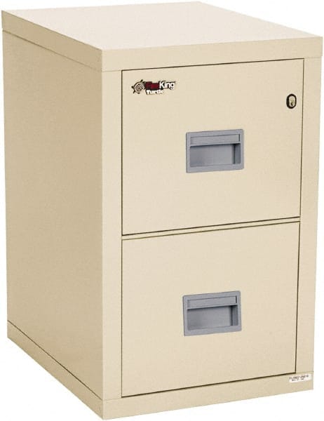 FireKing - 17-3/4" Wide x 27-3/4" High x 22-1/8" Deep, 2 Drawer Vertical File - Steel, Parchment - Exact Tooling