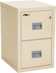 FireKing - 17-3/4" Wide x 27-3/4" High x 22-1/8" Deep, 2 Drawer Vertical File - Steel, Parchment - Exact Tooling