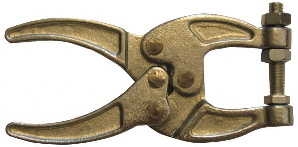 Gibraltar - 200 Lb Load Capacity, 1.13" Throat Depth, 5.13" OAL, Carbon Steel, C Style Plier Clamp - M6x1 Spindle, 2.06" Open Throat Height, Blue Handle - Exact Tooling