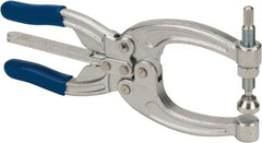 Gibraltar - 700 Lb Load Capacity, 2.72" Throat Depth, 8.5" OAL, Carbon Steel, C Style Plier Clamp - M10x1.5 Spindle, 4.1" Open Throat Height, Blue Handle - Exact Tooling