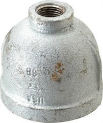 Made in USA - Class 150, 2 x 1/2" Galvanized Pipe Reducing Coupling - Threaded, Malleable Iron - Exact Tooling