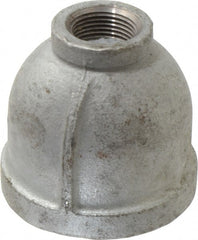 Made in USA - Class 150, 2 x 3/4" Galvanized Pipe Reducing Coupling - Threaded, Malleable Iron - Exact Tooling