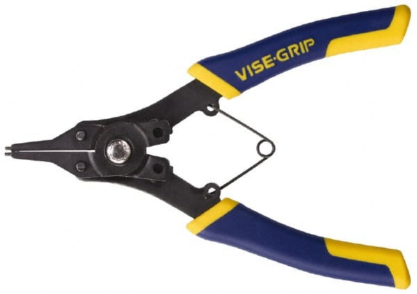 Irwin - 1-19/64" Long Standard Jaw, Snap Ring Plier - 6-1/2" OAL, ProTouch Handle, Plier Head Converts from Internal to External Snap Ring Plier - Exact Tooling