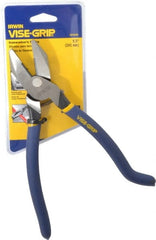Irwin - 9" OAL, 1-1/2" Jaw Length x 1-1/4" Jaw Width, Side Cutting Ironworker's Pliers - Serrated Jaw, Standard Head, Textured Handles - Exact Tooling
