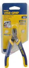 Irwin - 4-1/2" OAL, Diagonal Cutter - 1/2" Jaw Length x 7/64" Jaw Width, Oval Head, ProTouch Handle - Exact Tooling