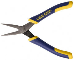Irwin - 5-1/4" OAL, 1-1/4" Jaw Length x 9/16" Jaw Width, Pliers - Machined Jaw, Flat Nose Head, ProTouch Handles - Exact Tooling