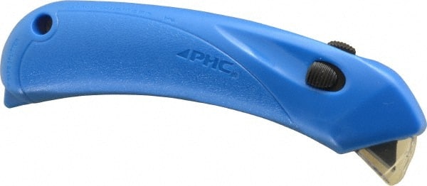 PHC - Springback Safety Cutter - 1/4" Blade, Blue Plastic Handle, 1 Blade Included - Exact Tooling