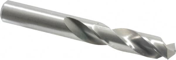 Cleveland - 31/64" 135° Spiral Flute High Speed Steel Screw Machine Drill Bit - Bright Finish, Right Hand Cut, 2-3/16" Flute Length, 3-11/16" OAL, Split Point, Straight Shank - Exact Tooling