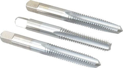 Made in USA - 5/16-18 UNC, 4 Flute, Bottoming, Plug & Taper, Chrome Finish, High Speed Steel Tap Set - Right Hand Cut, 2-23/32" OAL, 1-1/8" Thread Length, 2B/3B Class of Fit - Exact Tooling
