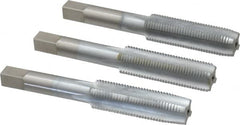 Made in USA - 1/2-20 UNF, 4 Flute, Bottoming, Plug & Taper, Chrome Finish, High Speed Steel Tap Set - Right Hand Cut, 3-3/8" OAL, 1-21/32" Thread Length, 2B/3B Class of Fit - Exact Tooling