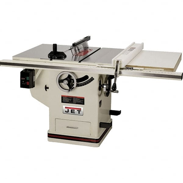 Jet - 10" Blade Diam, Table Saw - 4,300 RPM, 29" Table Depth x 42" Table Width, 230 Volts, 14.5 Amps, 5/8" Arbor - Exact Tooling