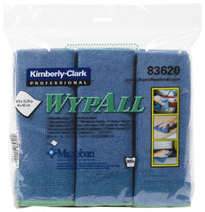 WypAll - Reusable Microfiber Wipes - Packet, 15-3/4" x 15-3/4" Sheet Size, Blue - Exact Tooling