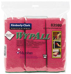 WypAll - Reusable Microfiber Wipes - Packet, 15-3/4" x 15-3/4" Sheet Size, Red - Exact Tooling