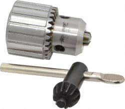 Accupro - JT1, 1/32 to 3/8" Capacity, Tapered Mount Drill Chuck - Keyed, 37mm Sleeve Diam, 51mm Open Length - Exact Tooling