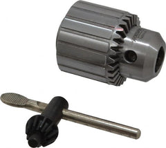 Accupro - 1/2-20, 3/64 to 1/2" Capacity, Threaded Mount Drill Chuck - Keyed, 46mm Sleeve Diam, 62mm Open Length - Exact Tooling