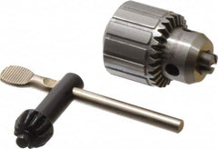 Accupro - 3/8-24, 1/32 to 1/4" Capacity, Threaded Mount Drill Chuck - Keyed, 32mm Sleeve Diam, 42mm Open Length - Exact Tooling