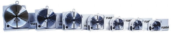Yuasa - 2 Spindle, 100 Max RPM, 5.12" Table Diam, 1 hp, Horizontal & Vertical CNC Rotary Indexing Table - 30 kg (66 Lb) Max Horiz Load, 104.9mm Centerline Height - Exact Tooling