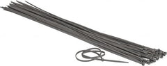 Made in USA - 48-9/16" Long Gray Nylon Standard Cable Tie - 175 Lb Tensile Strength, 2.29mm Thick, 4" Max Bundle Diam - Exact Tooling