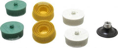 3M - 7 Piece, 2" Diam, Bristle Disc Power Brush Set - Ceramic Aluminum Oxide Abrasive - Exact Tooling