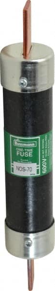 Cooper Bussmann - 600 VAC, 70 Amp, Fast-Acting General Purpose Fuse - Bolt-on Mount, 7-7/8" OAL, 10 (RMS Symmetrical) kA Rating, 1-5/16" Diam - Exact Tooling