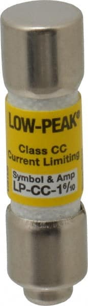 Cooper Bussmann - 300 VDC, 600 VAC, 1.6 Amp, Time Delay General Purpose Fuse - Fuse Holder Mount, 1-1/2" OAL, 20 at DC, 200 at AC (RMS) kA Rating, 13/32" Diam - Exact Tooling