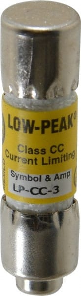 Cooper Bussmann - 150 VDC, 600 VAC, 3 Amp, Time Delay General Purpose Fuse - Fuse Holder Mount, 1-1/2" OAL, 20 at DC, 200 at AC (RMS) kA Rating, 13/32" Diam - Exact Tooling