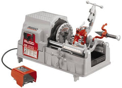 Ridgid - 1/8 to 2 Inch Pipe, 36 RPM Spindle Speed, 1/2 hp, Pipe Threading Machine - Forward, Off, Reverse with Integral Safety Foot Switch Motor Control, Model 341 Reamer, 115 Volts - Exact Tooling