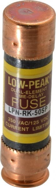 Cooper Bussmann - 125 VDC, 250 VAC, 50 Amp, Time Delay General Purpose Fuse - Fuse Holder Mount, 76.2mm OAL, 100 at DC, 300 at AC (RMS) kA Rating, 13/16" Diam - Exact Tooling