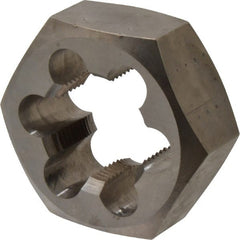 Made in USA - 1-5/16 - 12 UNS Thread, 2-3/8" Hex, Right Hand Thread, Hex Rethreading Die - Carbon Steel, 1" Thick - Exact Tooling
