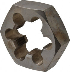 Made in USA - 1-3/4 - 12 UNS Thread, 3-1/8" Hex, Right Hand Thread, Hex Rethreading Die - Carbon Steel, 1" Thick - Exact Tooling