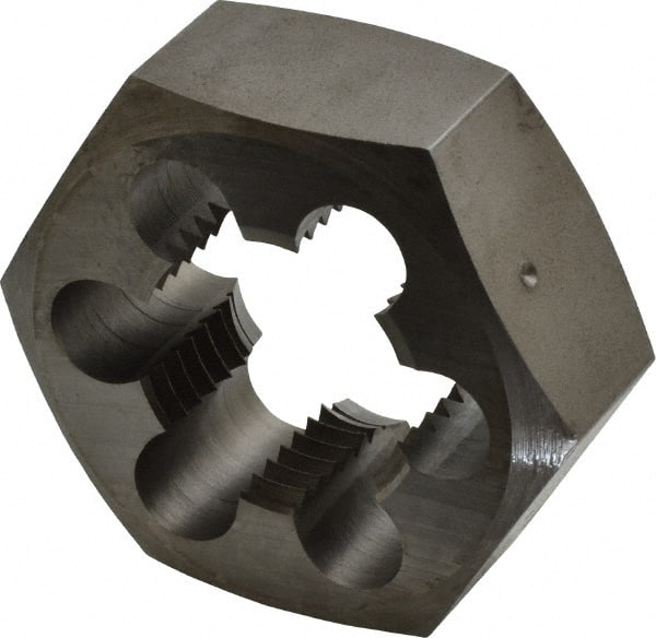 Made in USA - 1-3/8 - 8 UNS Thread, 2-3/8" Hex, Right Hand Thread, Hex Rethreading Die - Carbon Steel, 1" Thick - Exact Tooling