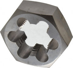 Made in USA - 1-1/2 - 8 UNS Thread, 2-9/16" Hex, Right Hand Thread, Hex Rethreading Die - Carbon Steel, 1" Thick - Exact Tooling